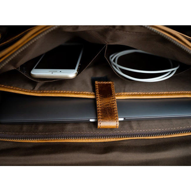 The Buffalo Leather Messenger Bag for Men and Women for 15 Inch Laptops
