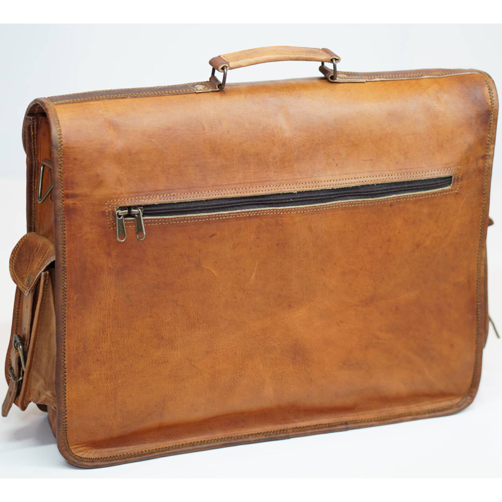 Leather Satchel Briefcase - Quality Leather Bag – The Real Leather