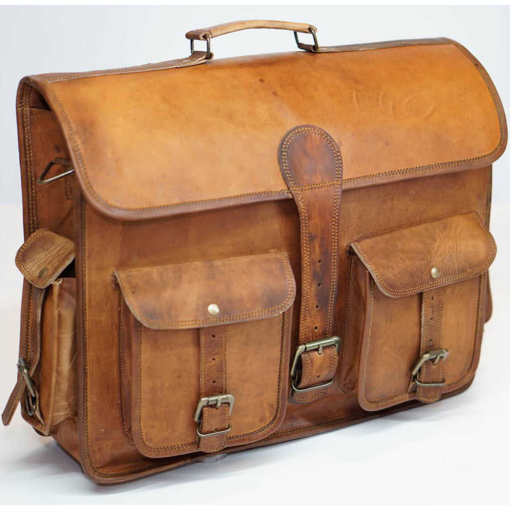 Leather Satchel Briefcase - Quality Leather Bag