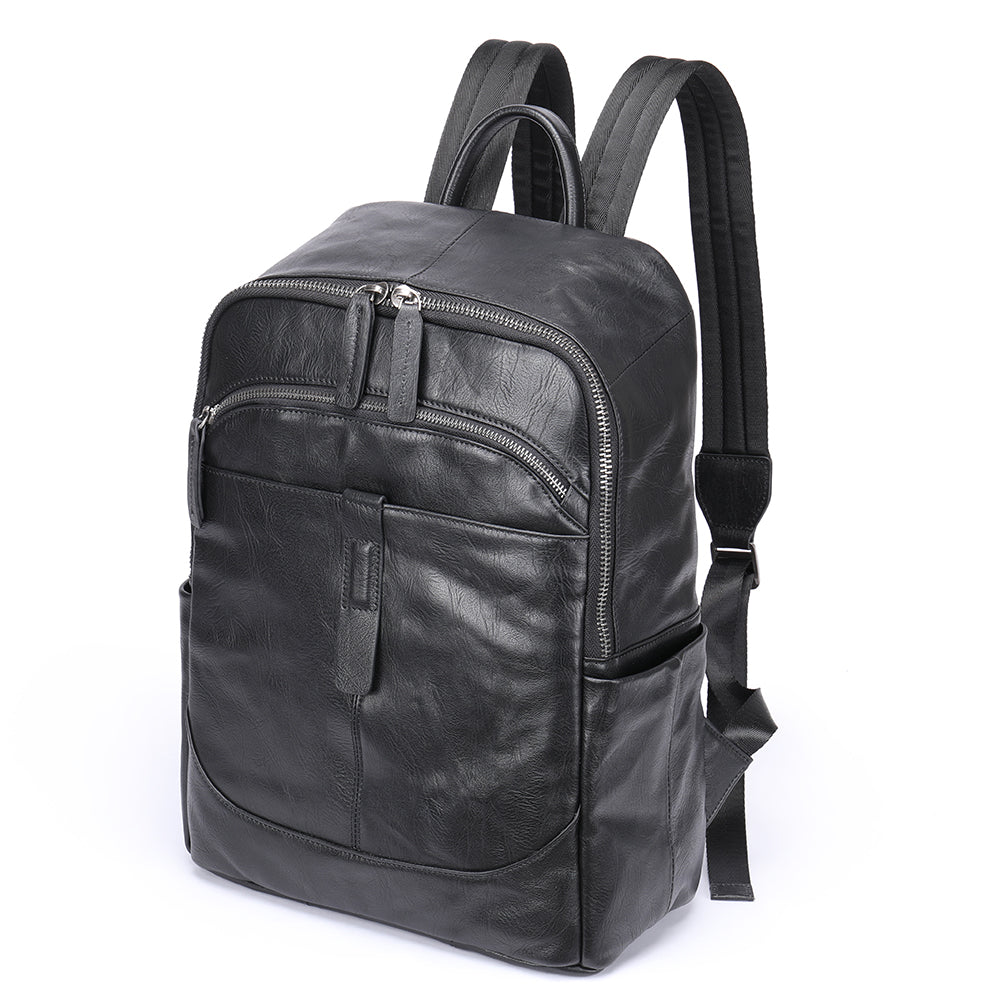 The Casual | Men's Black Leather Backpack