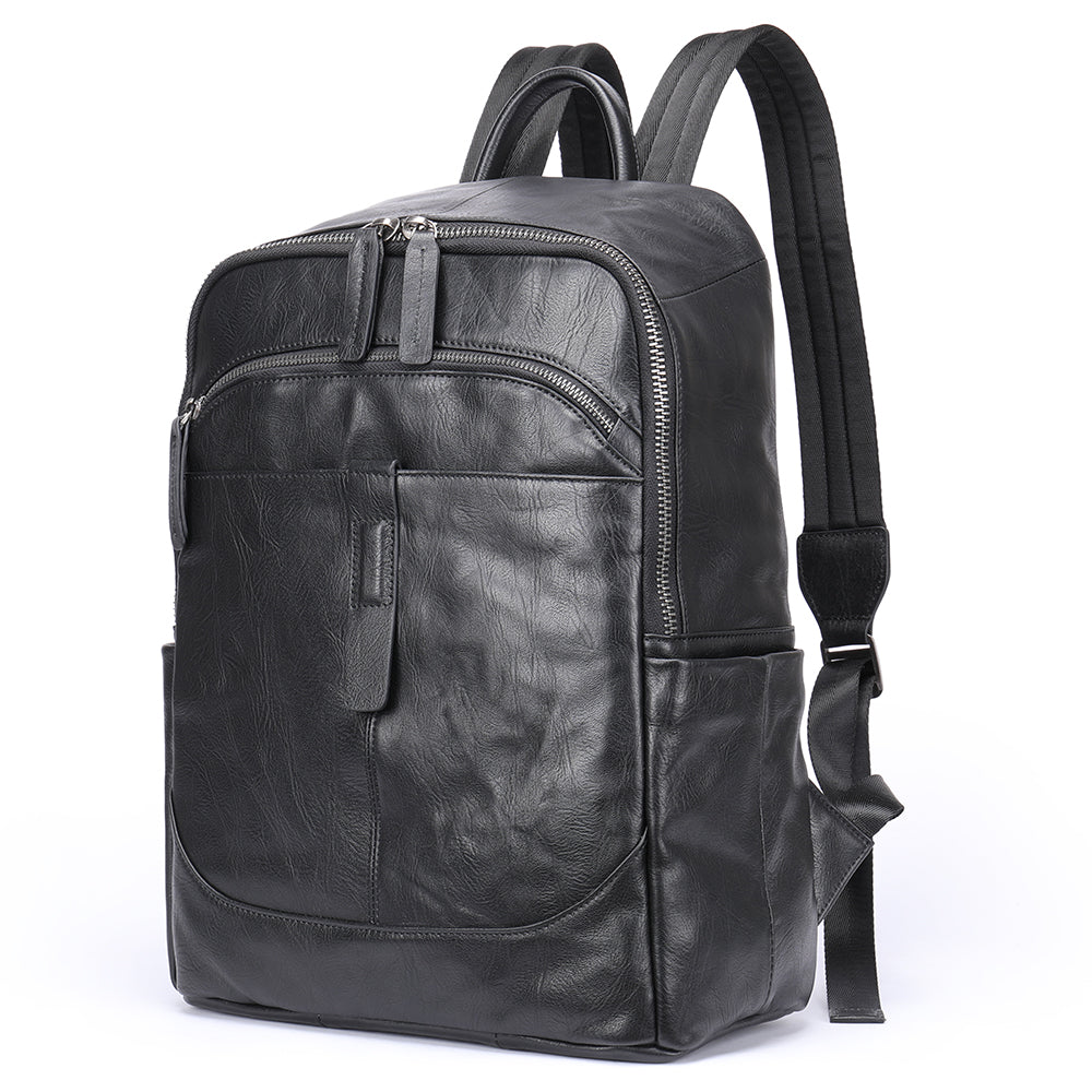 The Casual | Men's Black Leather Backpack