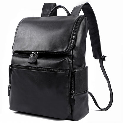 the charcoal leather backpack