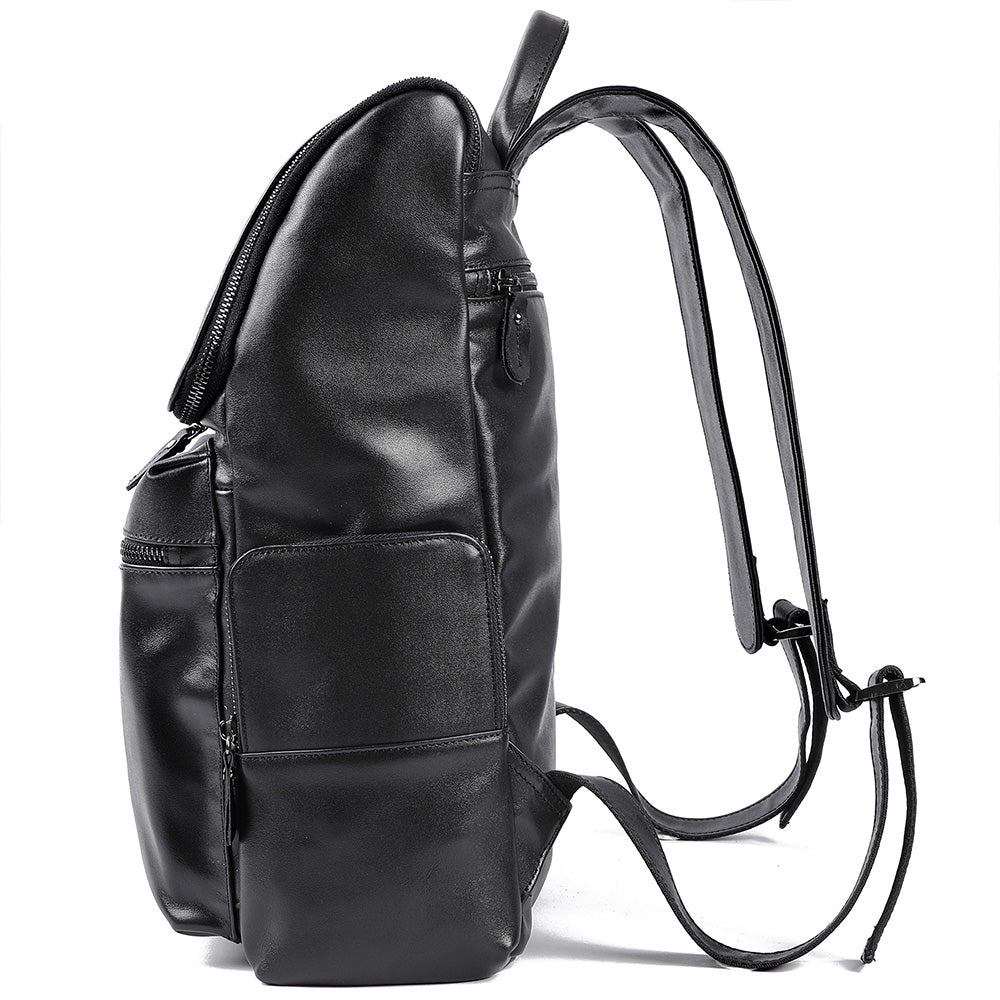 the charcoal leather backpack