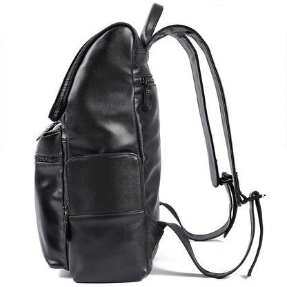 the charcoal leather backpack