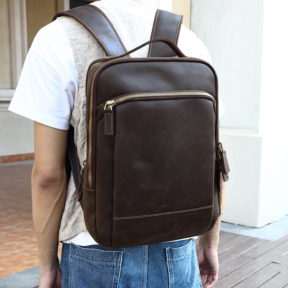 Leather backpacks for discount college