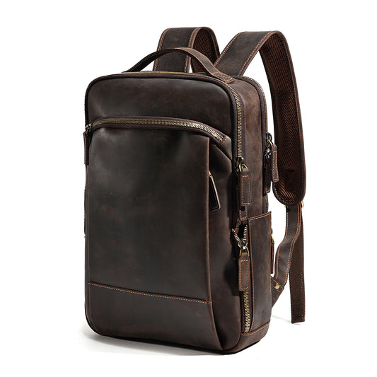 Men's Leather Backpack - Roll Top Rucksack for Laptops – The Real Leather  Company