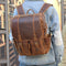 the compact leather backpack