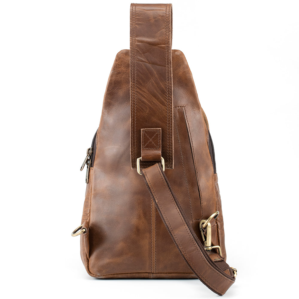 Real leather crossbody bag on sale