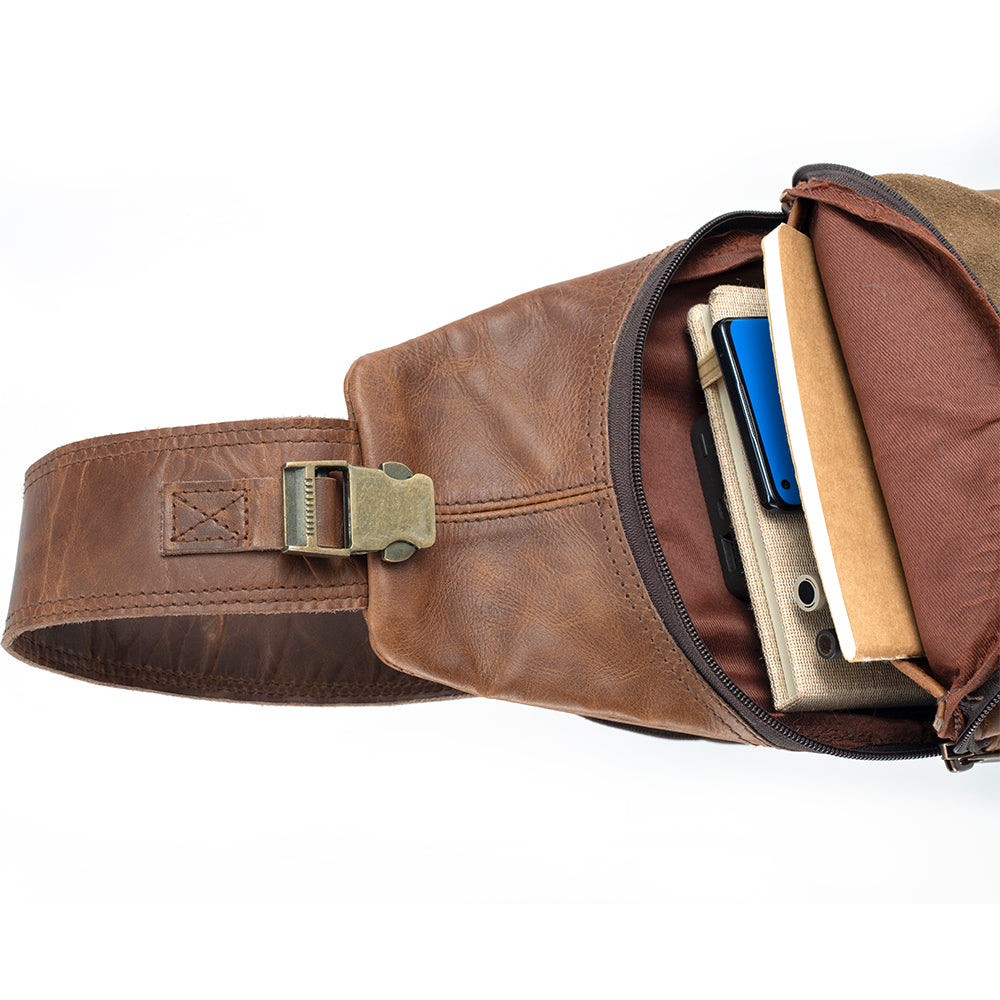 Personalized Genuine Leather Sling Bag, Men's Chest Bag, Vintage Shoulder  Bag, Travel Bag Daypack Crossbody Bag, Cycling Front Bag Backpack 