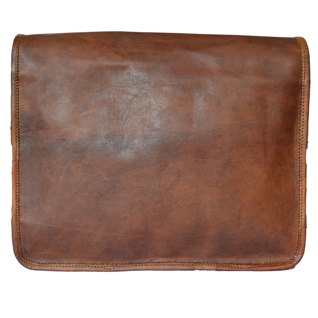 Crossbody Leather Satchel Messenger Bag for 15 Inch Laptops Back