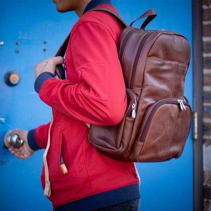 The Cumberland Leather Laptop Backpack Brown