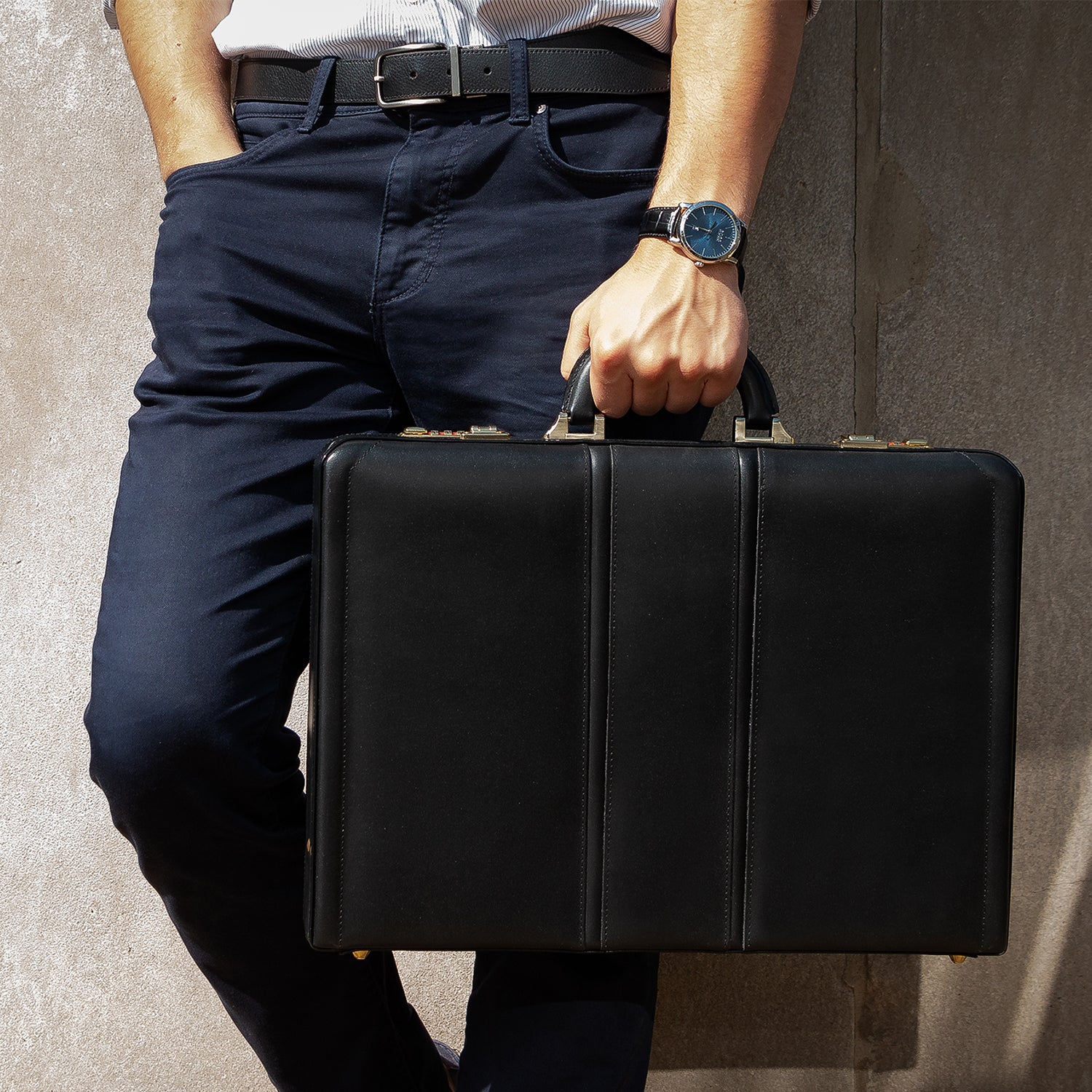 Cognac Leather Briefcase The Real Leather Co