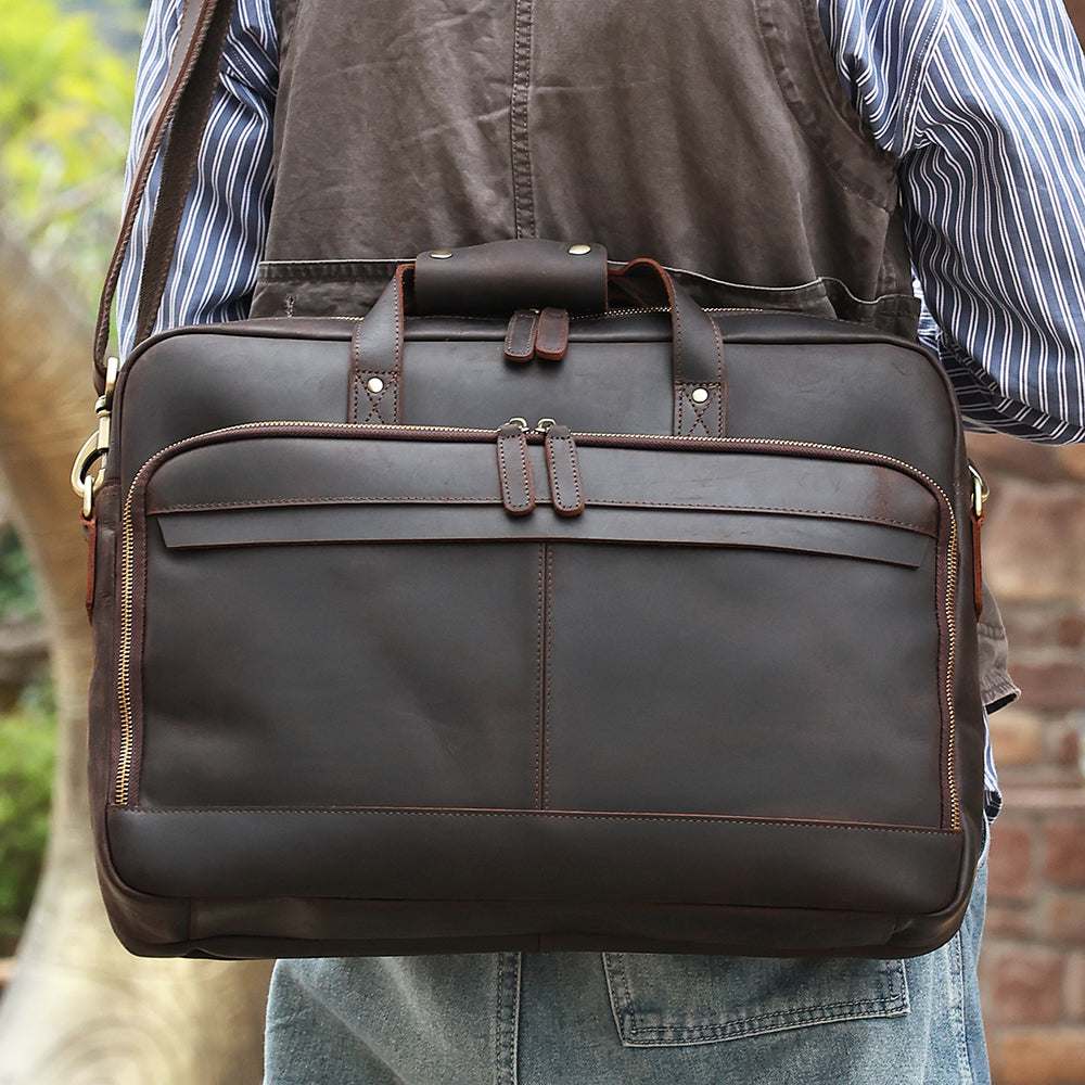 Pure Leather Male Leather Laptop Bag