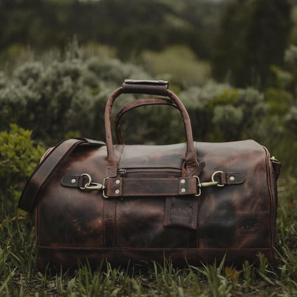 Brown Leather Duffle Bag for Men - Weekender – The Real Leather Company