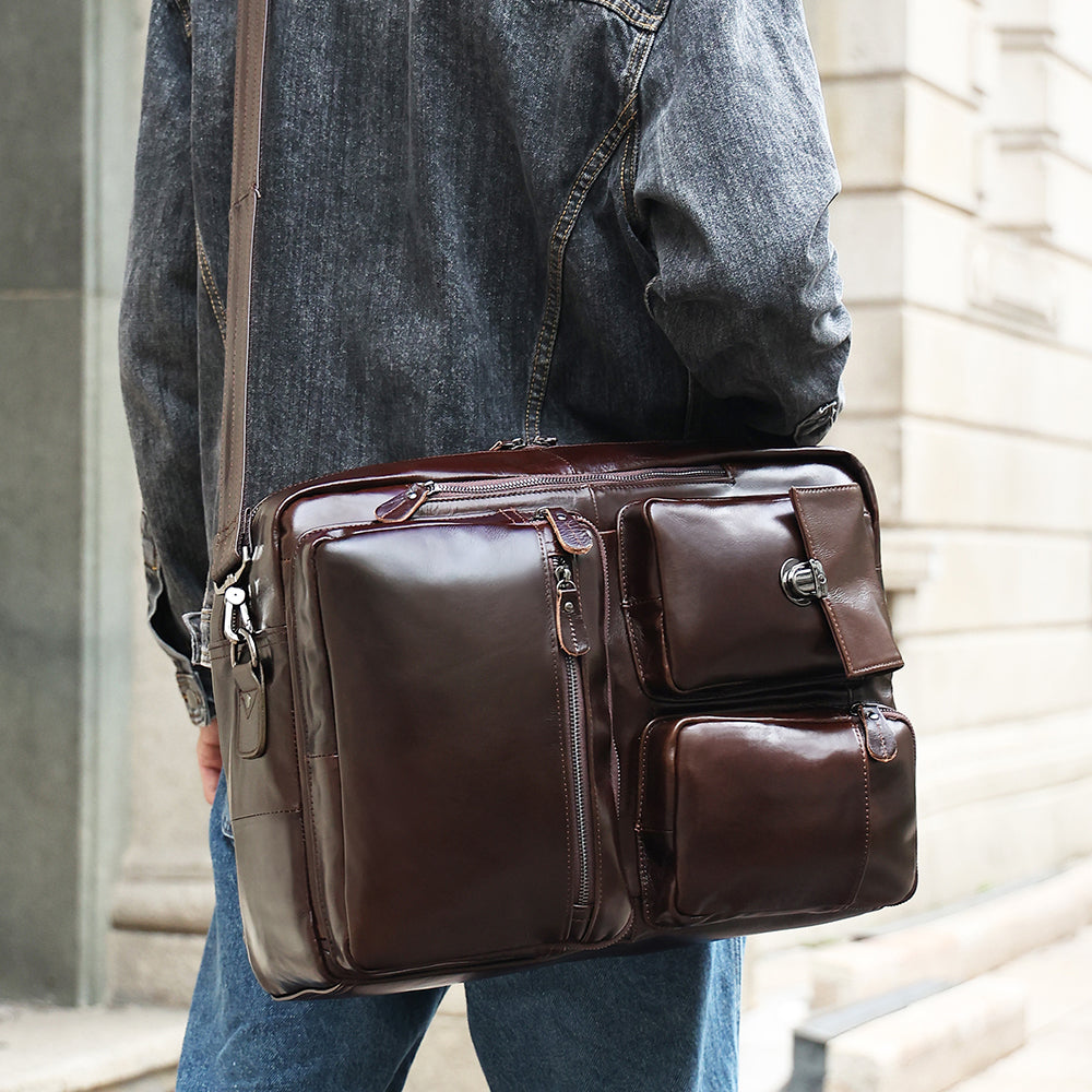 The Convertible | Dual Leather Backpack & Briefcase