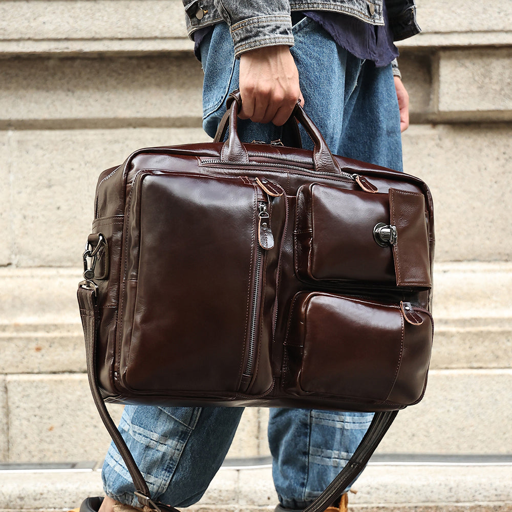 Leathario Travel Duffle Bag For Men Women Genuine Leather Overnight  Weekender Bag Vintage Luggage Carry On Airplane Large Retro Unisex