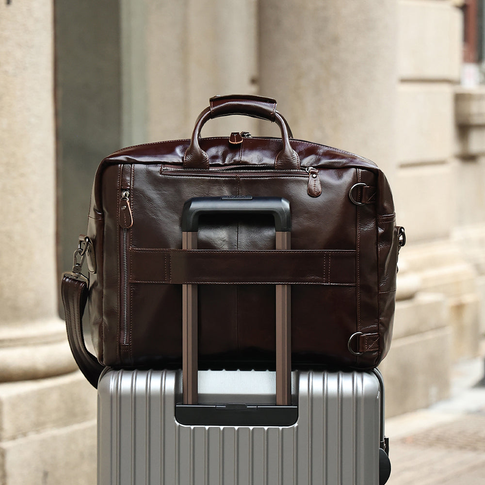 Leather briefcase outlet backpack convertible