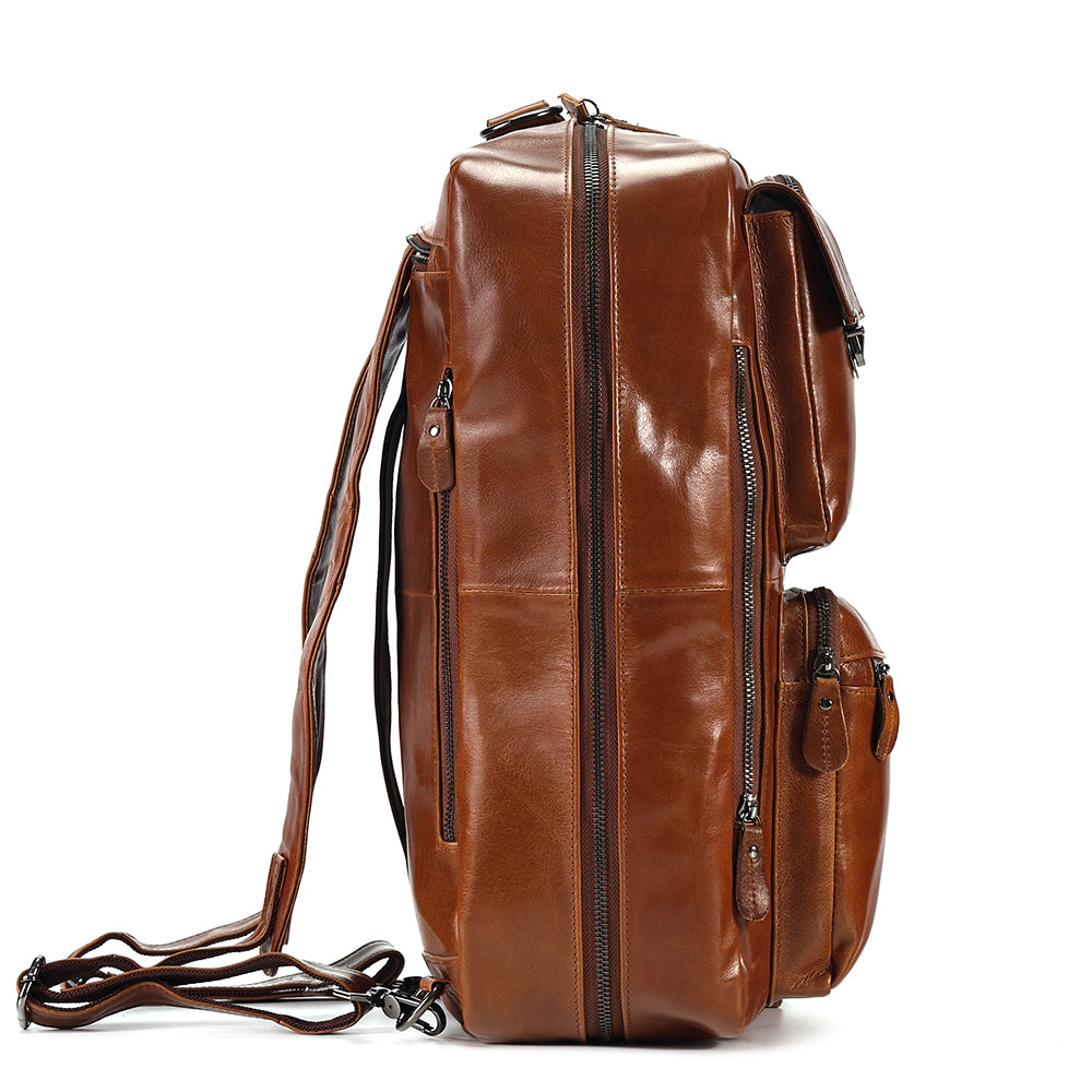 Leather Briefcase Laptop Backpack Convertible The Real Leather Co