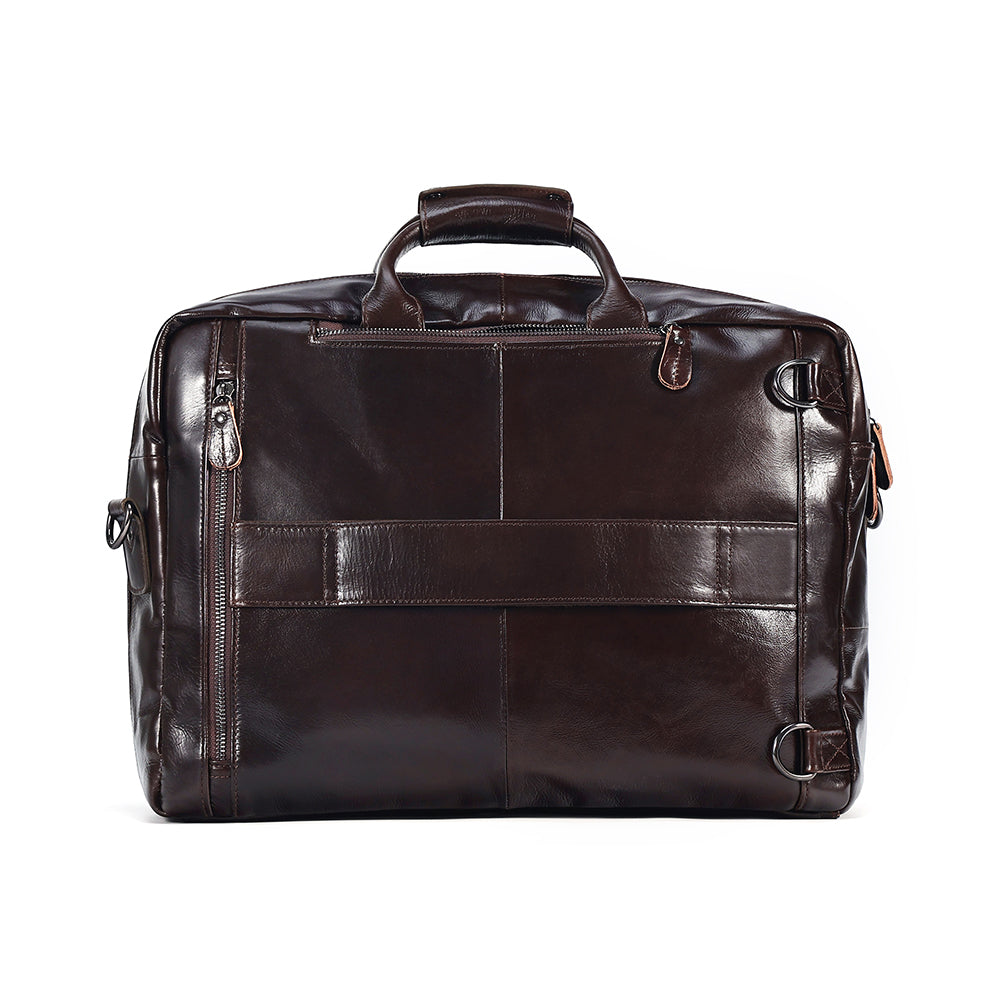 Leather Briefcase Laptop Backpack Convertible