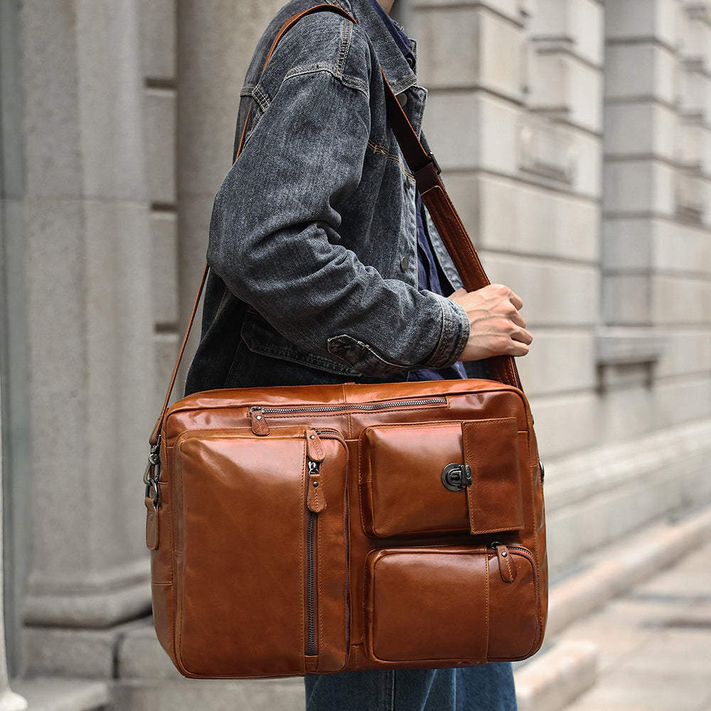 The Convertible | Dual Leather Backpack & Briefcase