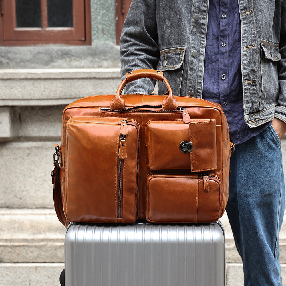 The Mellifluus  Dual Compartment Briefcase – The Real Leather Company
