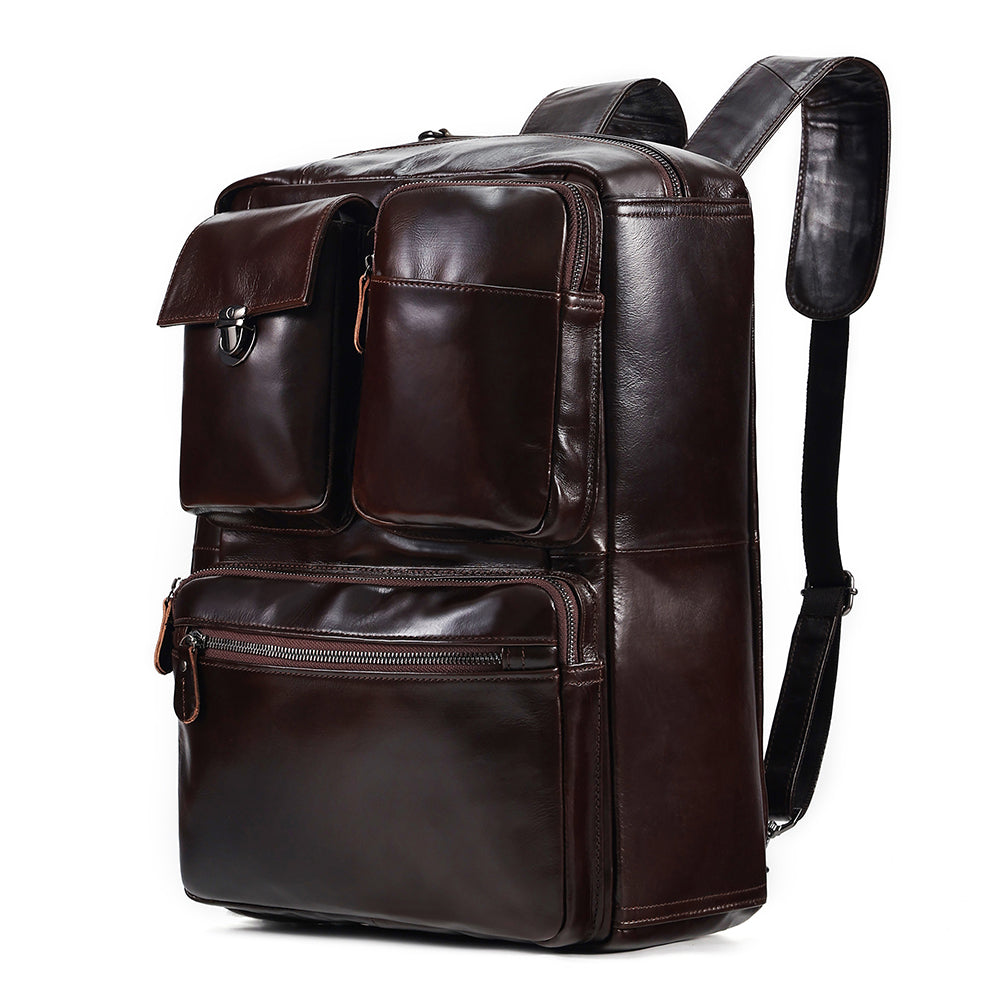 Leather Briefcase Laptop Backpack Convertible The Real Leather Co