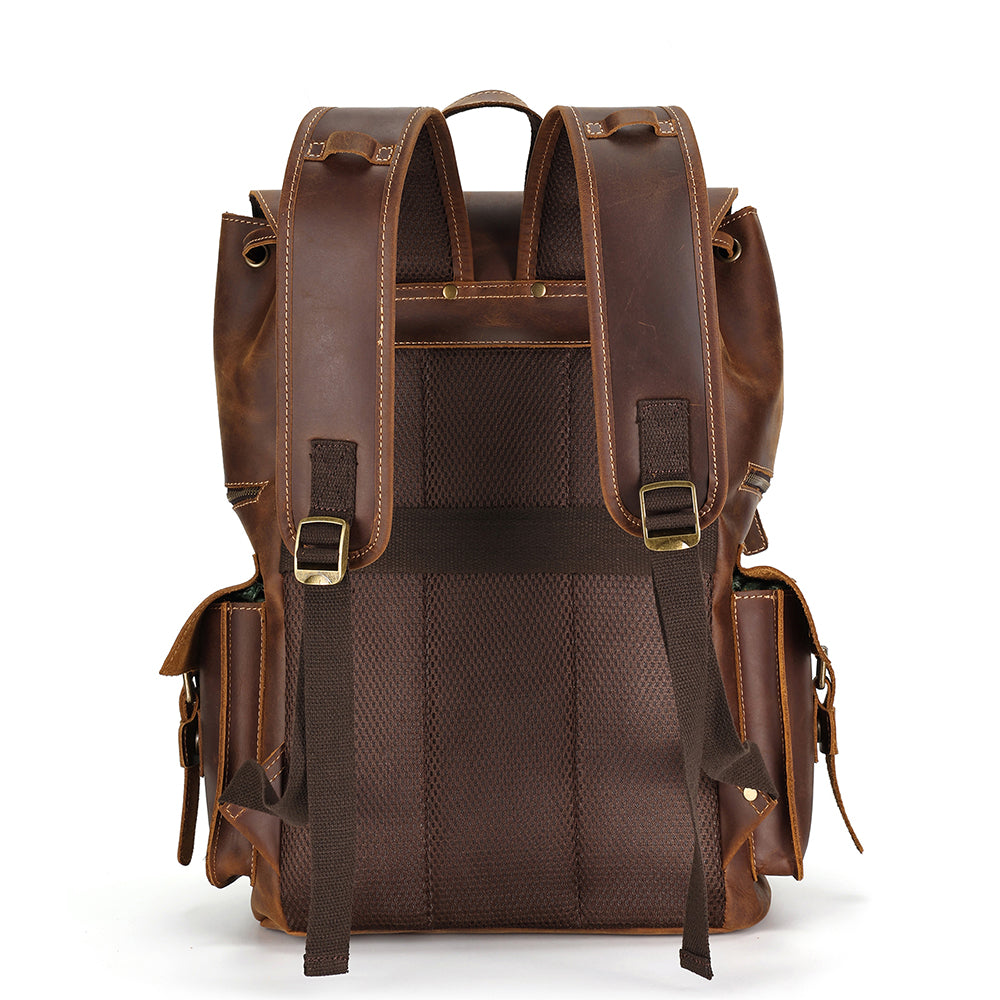 the drawstring leather backpack