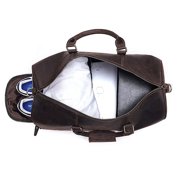The Duffel Men's Leather Duffel Bag Inside Full