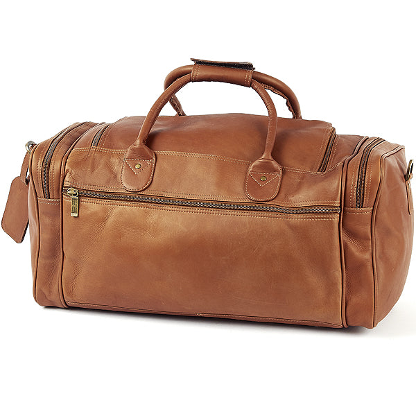 22 Inch Leather Duffel Bag for Men for Work Trips Tan Back