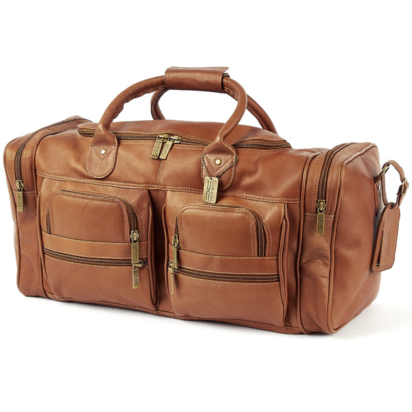 22 Inch Leather Duffel Bag for Men for Work Trips Tan 2