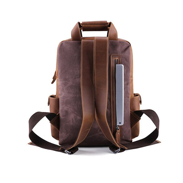 Leather Backpack, Men's Brown Leather Laptop Backpack from Satchel