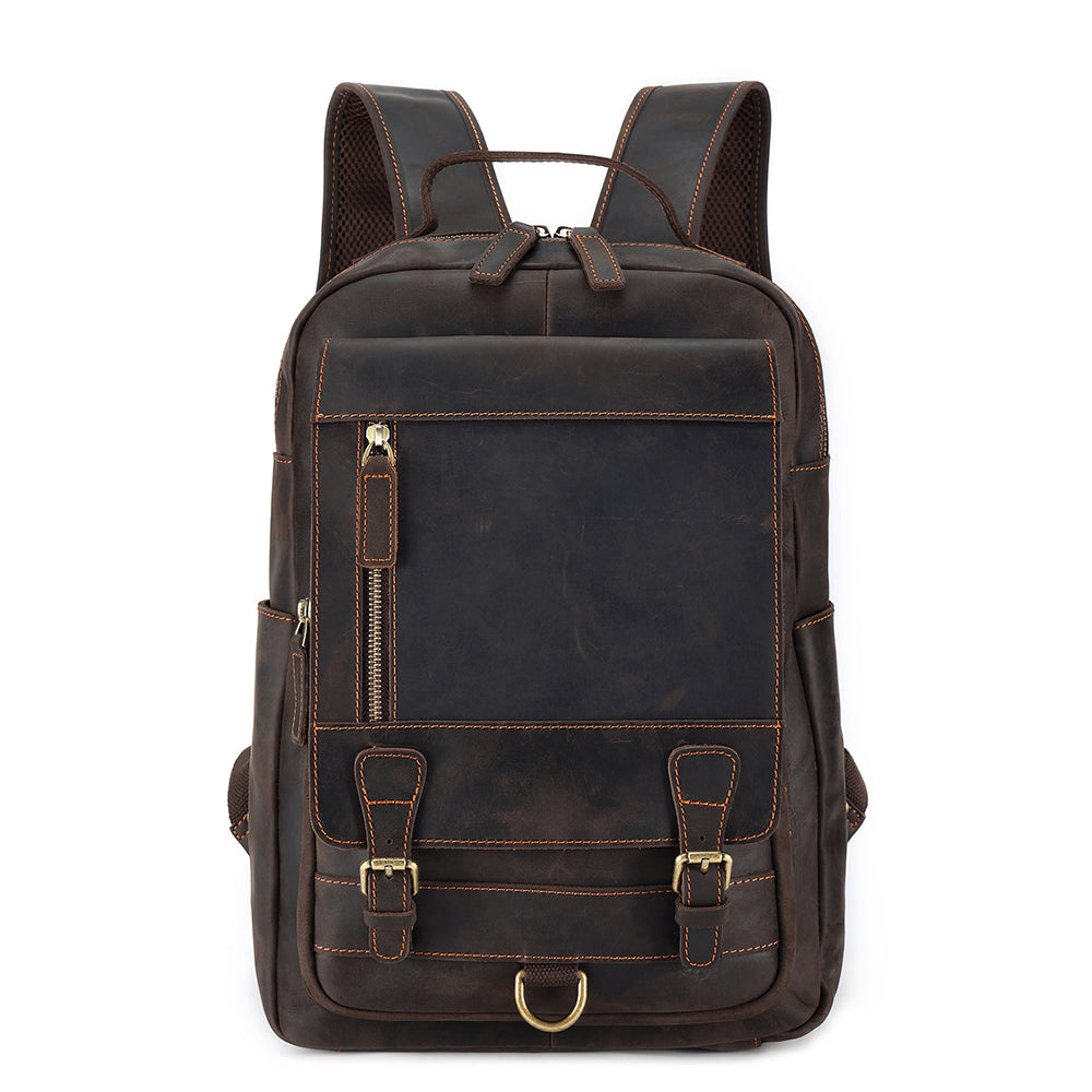 Leather Laptop Backpack for Men for 15.6