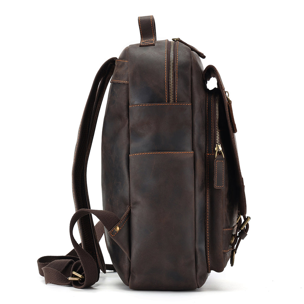 Leather backpack cheap purse laptop