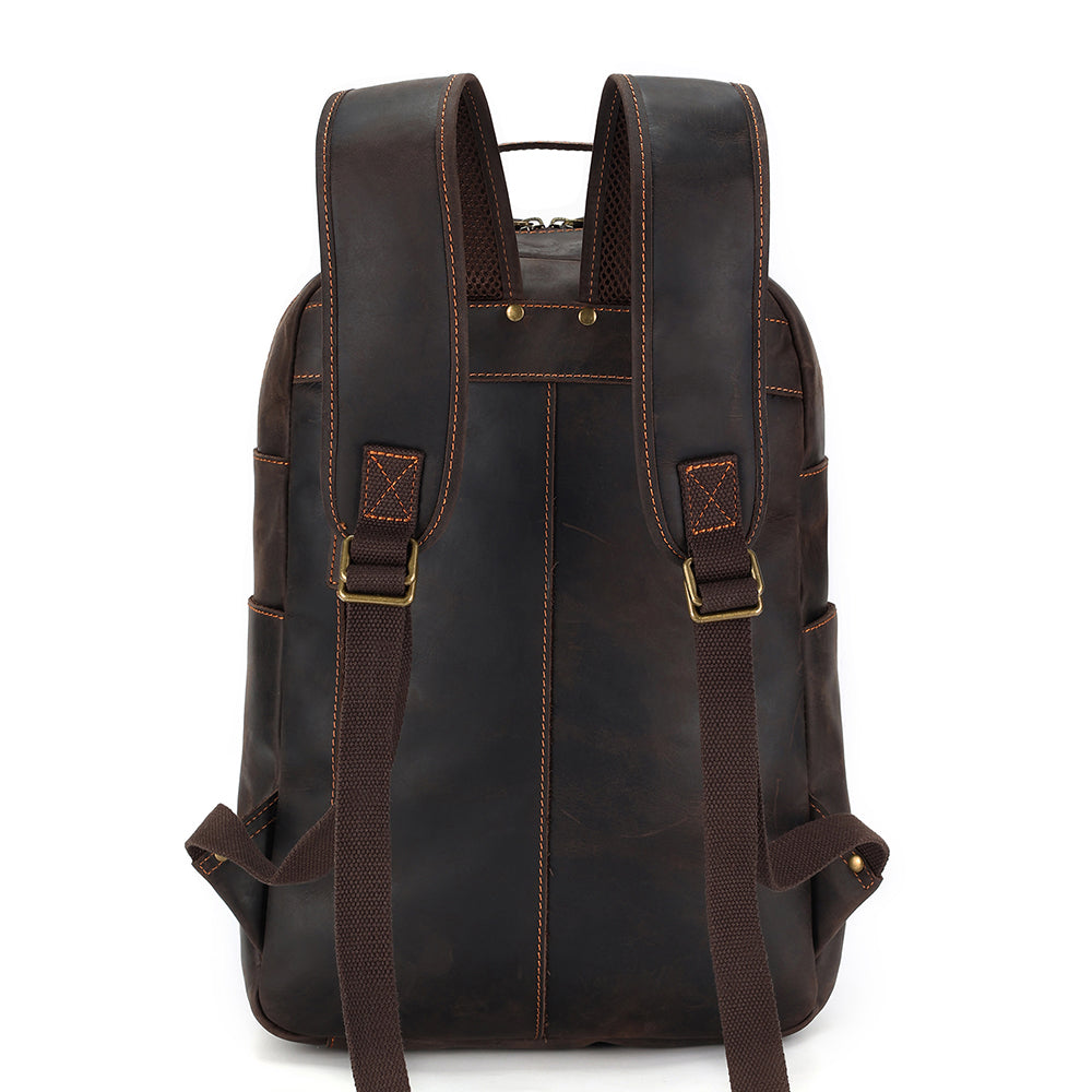 Leather Laptop Backpack for Men for 15.6