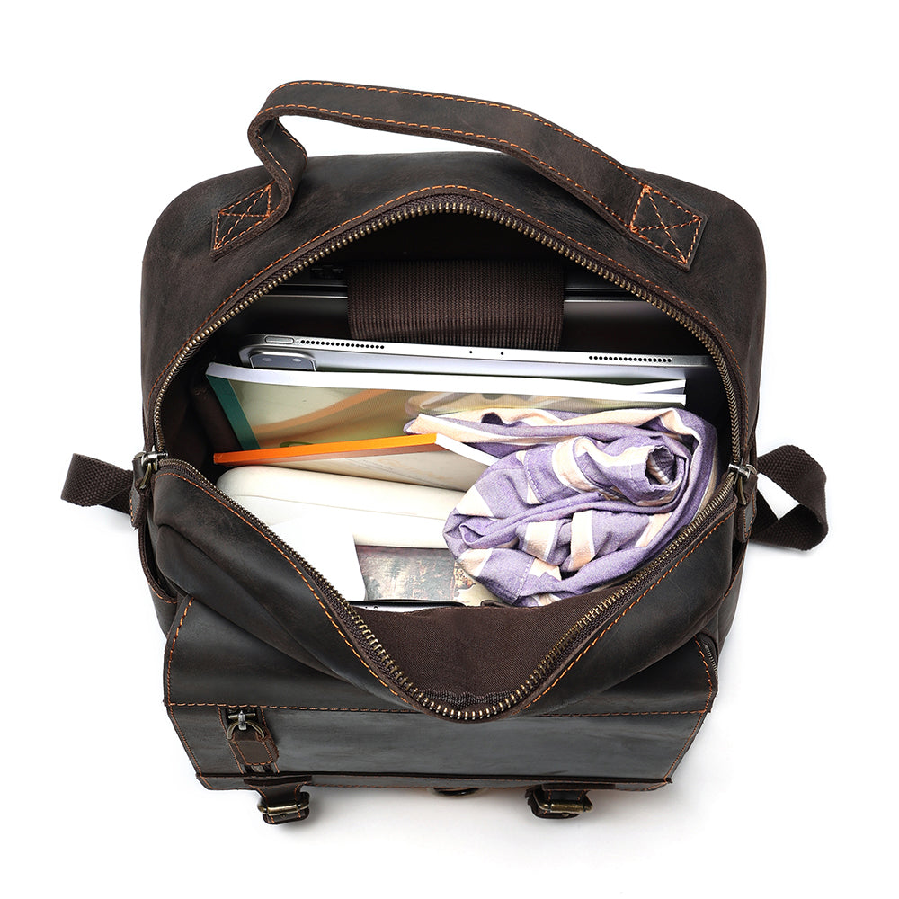 Leather Laptop Backpack for Men for 15.6" Laptops