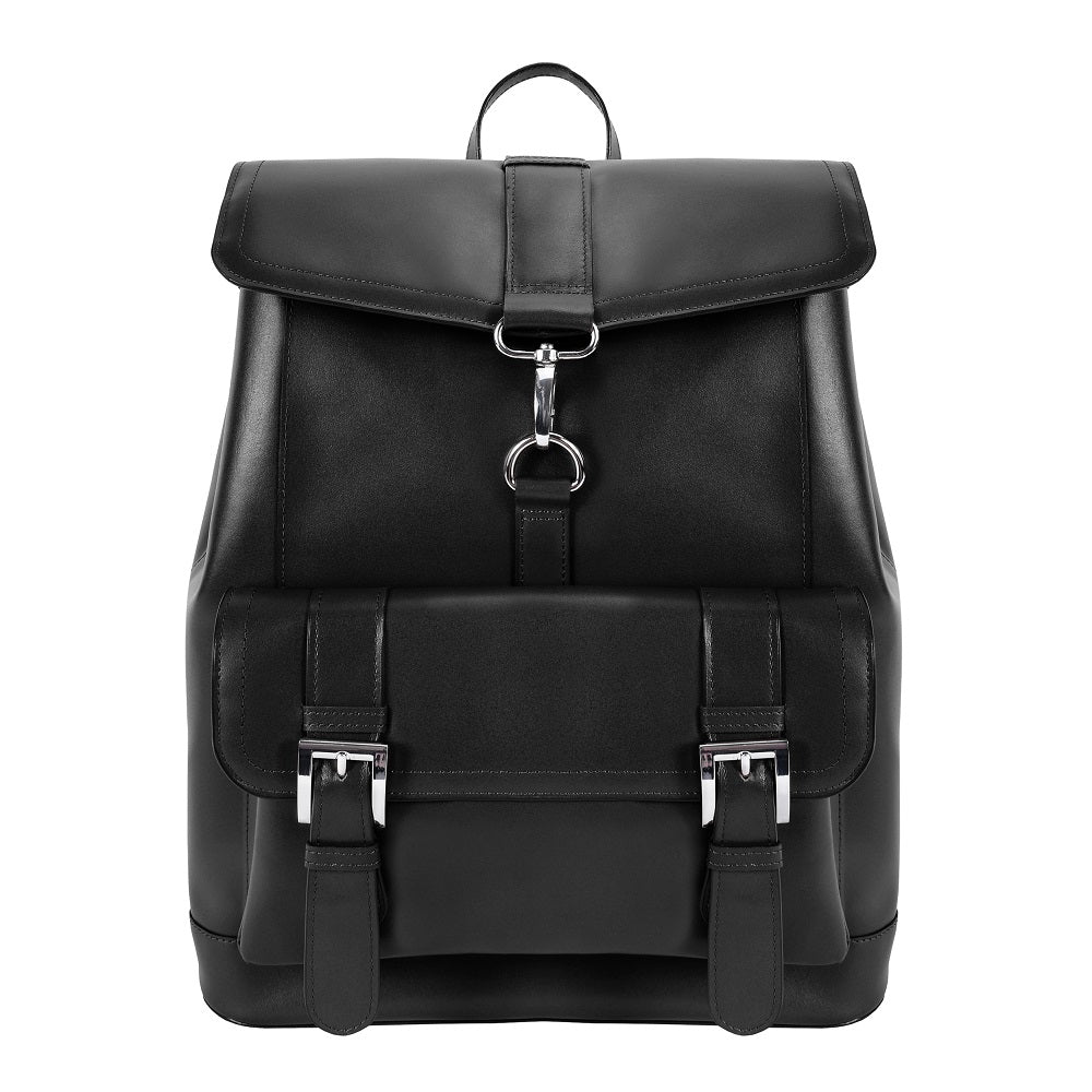 Black Leather Satchel Backpack