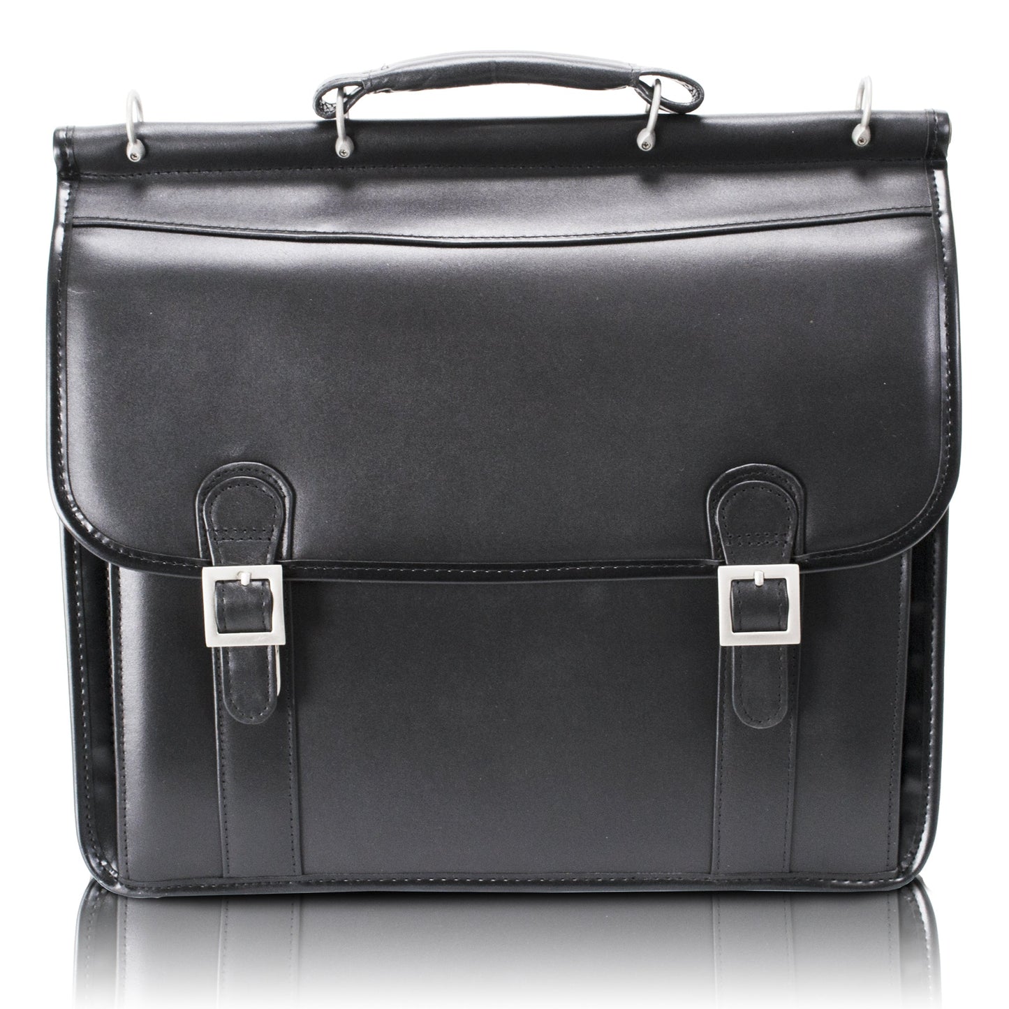 the halsted black leather briefcase
