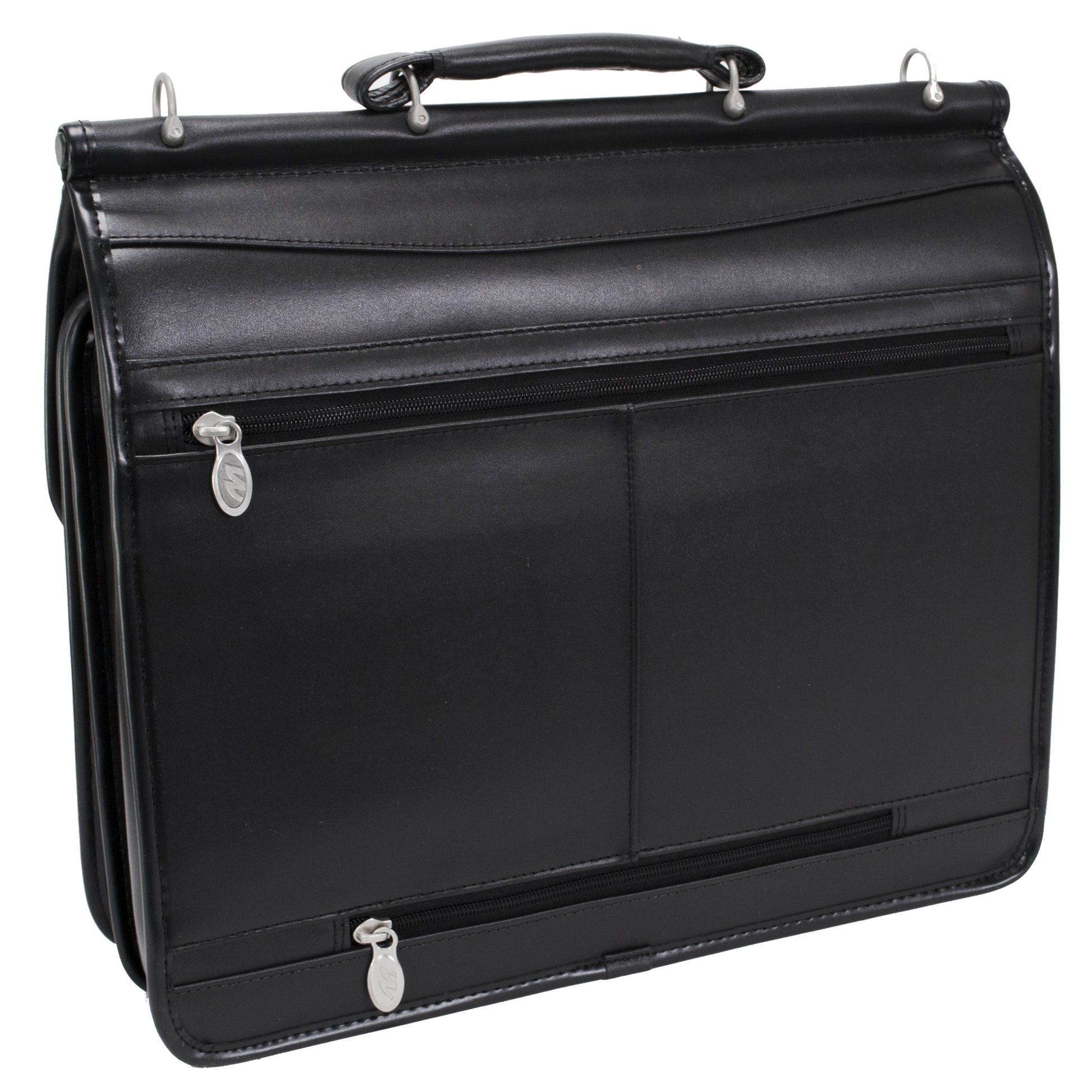 the halsted black leather briefcase