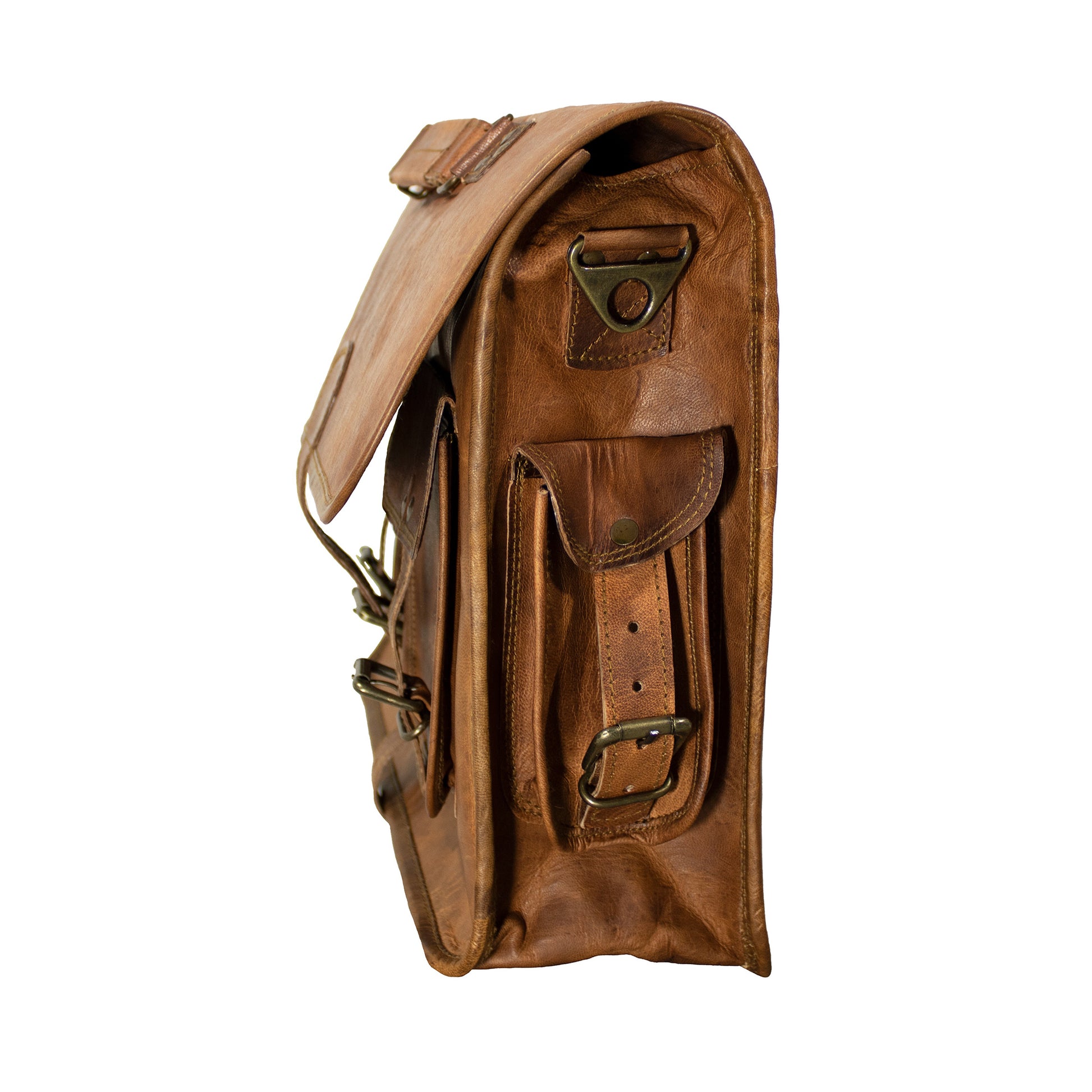 17 inch Genuine Leather Artisan Retro Fashion Laptop Backpack 