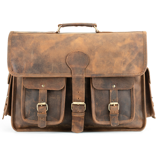 Handmade Leather Laptop Messenger Bag Indiana Jones Satchel – The Real ...