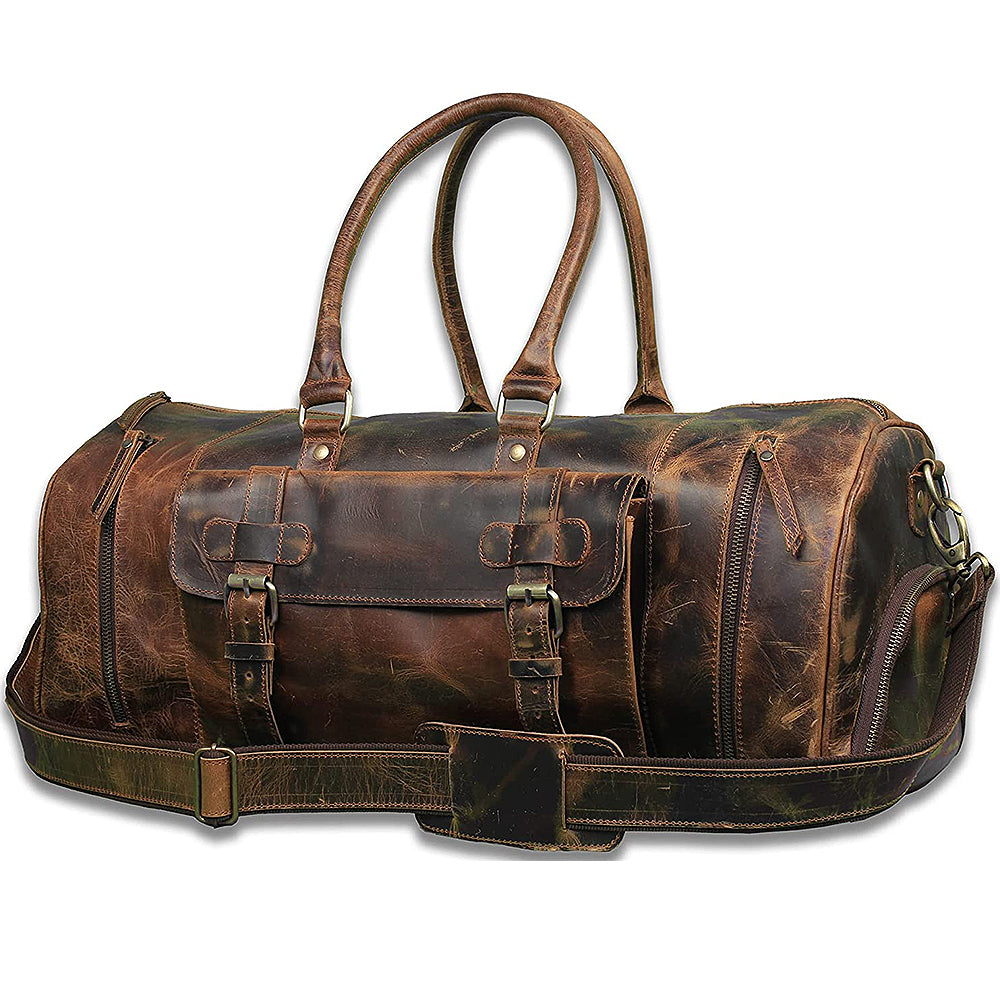 The lifelong full grain buffalo leather duffle bag