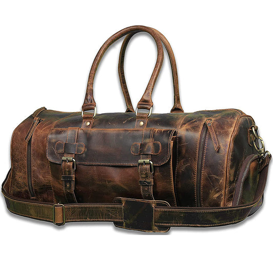 EXTRA LARGE Leather Travel Bag 100% Real Leather Weekend Bag 