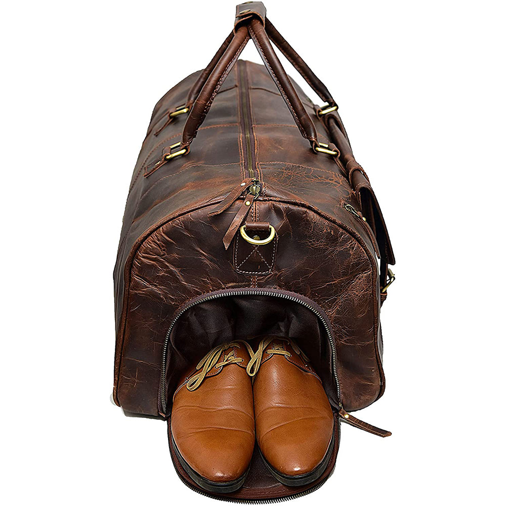 The lifelong full grain buffalo leather duffle bag