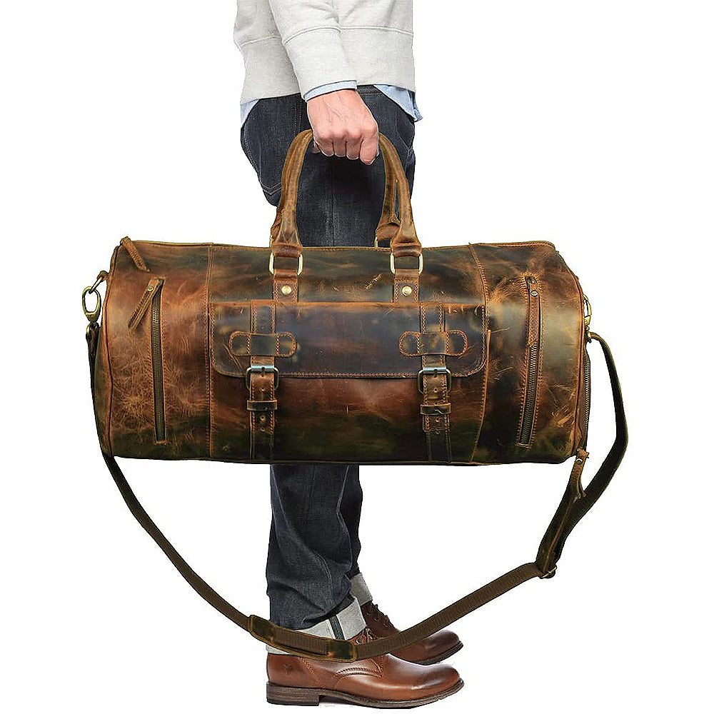 The lifelong full grain buffalo leather duffle bag