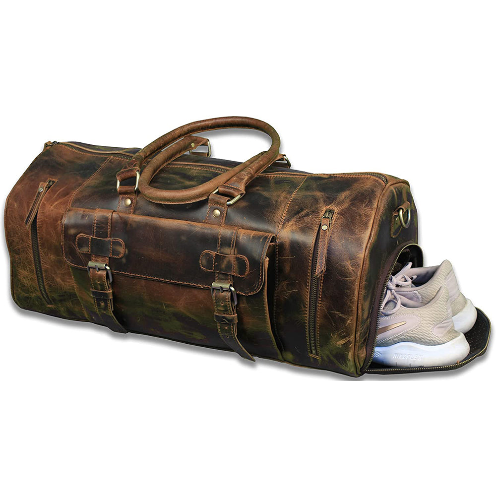 The lifelong full grain buffalo leather duffle bag