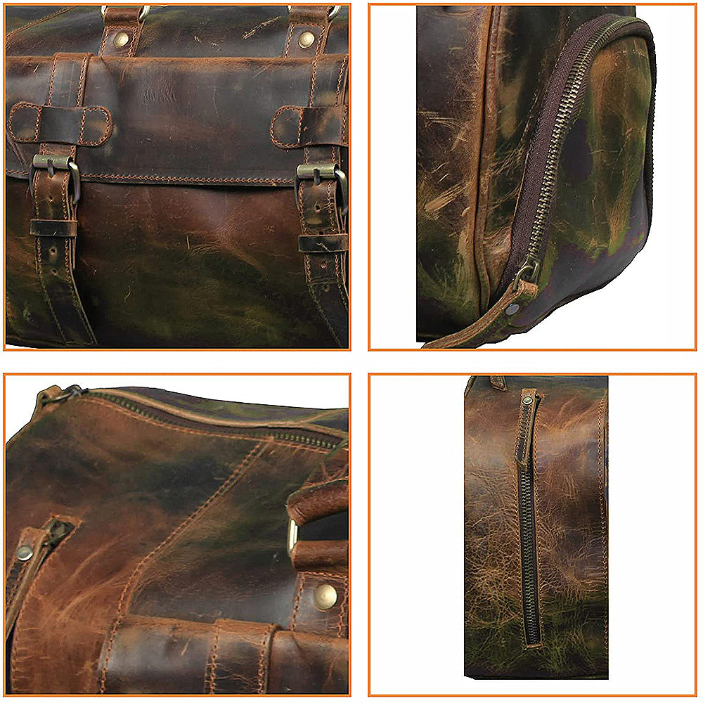 The lifelong full grain buffalo leather duffle bag