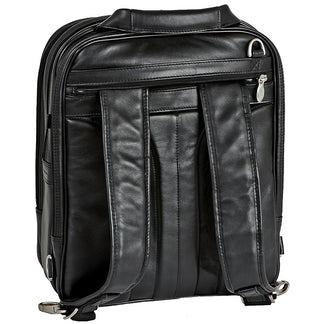 Black Leather Laptop Backpack for Men - Convertible Briefcase – The ...