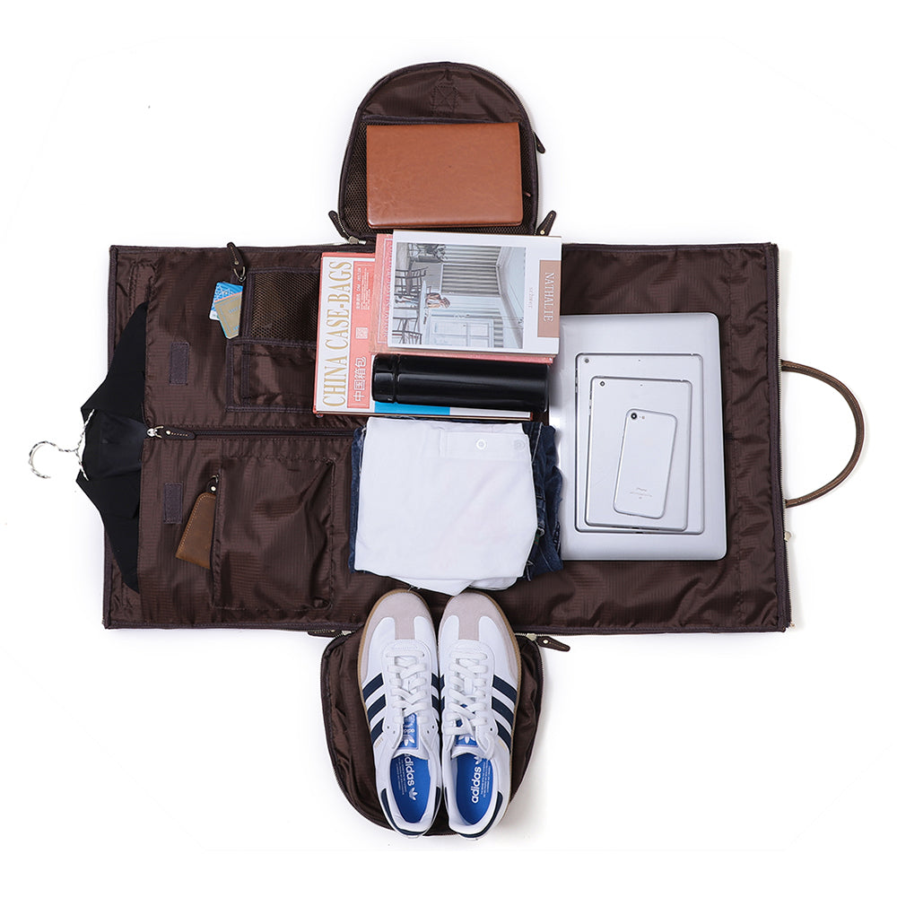 The Liscio | Men's Dark Brown Leather Duffle Travel Weekend Bag