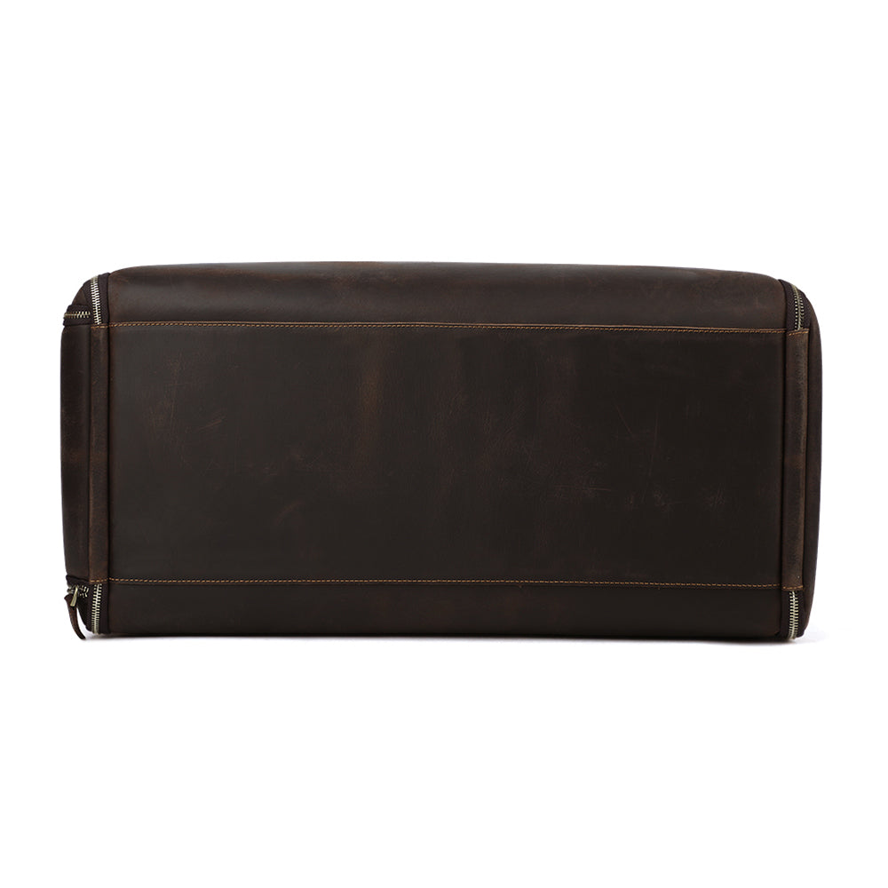The Liscio | Men's Dark Brown Leather Duffle Travel Weekend Bag