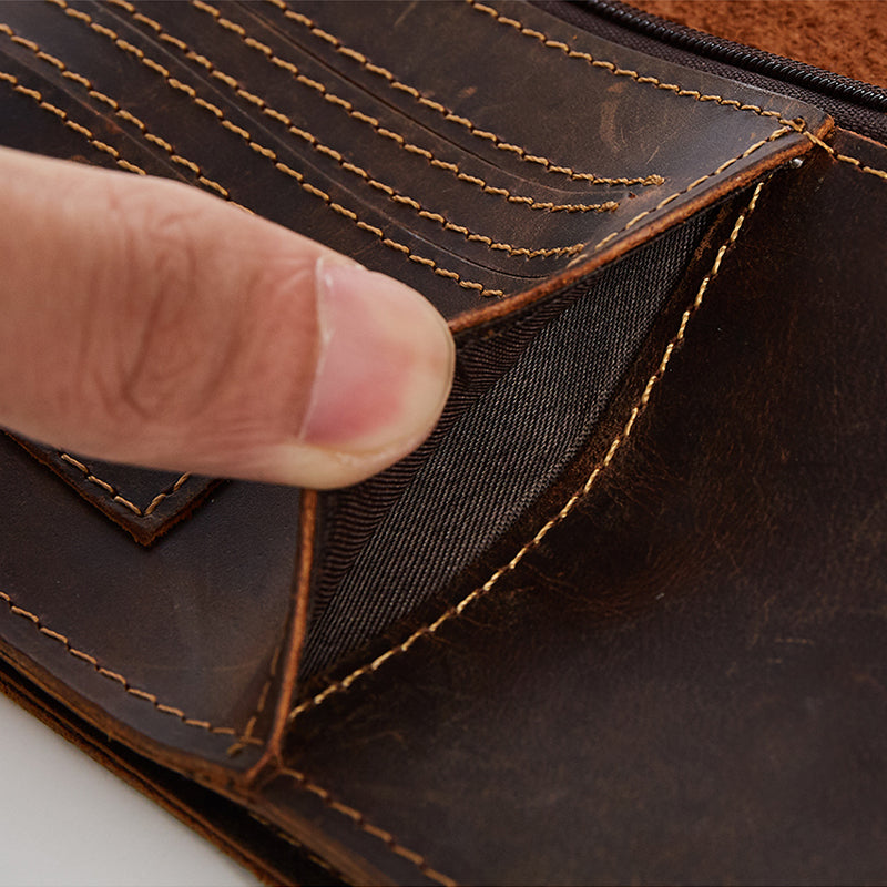 The Long Wallet - Large Top Grain Brown Leather Wallet, Light Brown